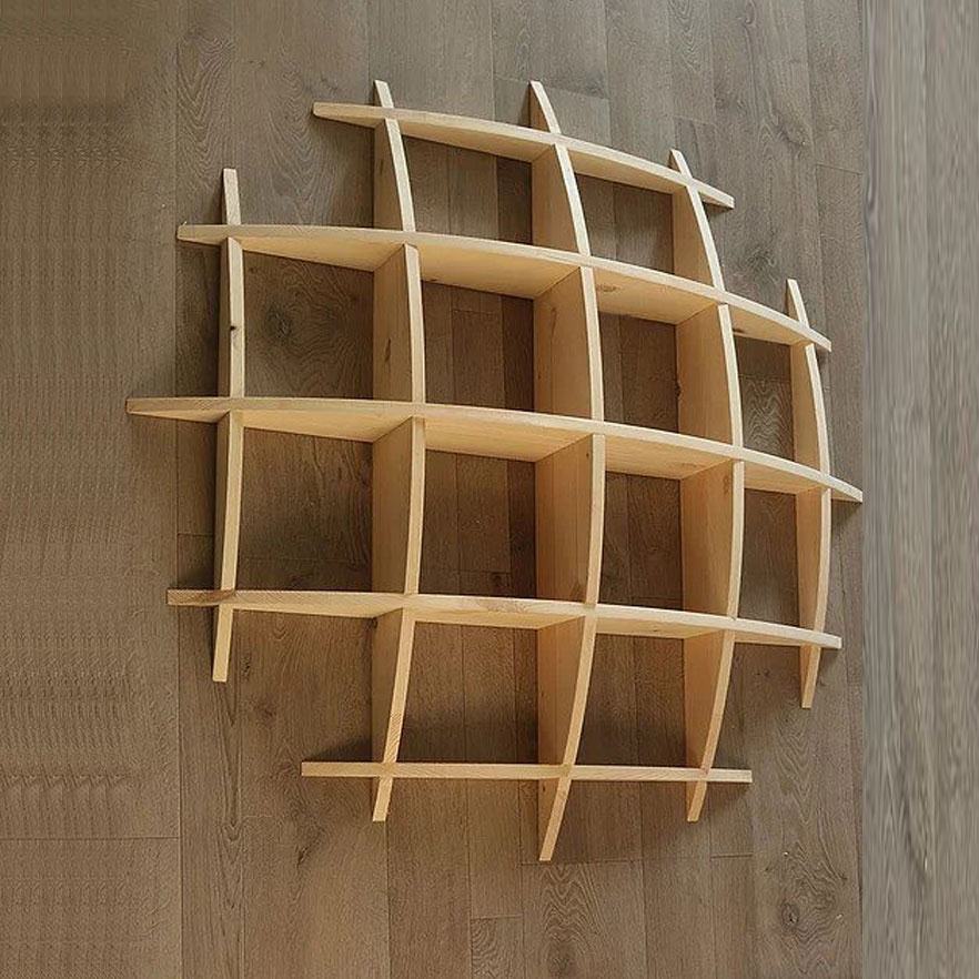 طرح آماده شلف و قفسه دیواری چوبی با امکان ساخت با برش لیزر یا سی ان سی