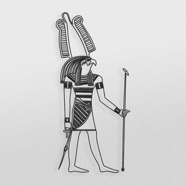 دانلود فایل آماده طرح تزئینی سرباز مصری جهت حک ، برش لیزر یا سی ان سی