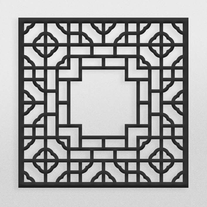 دانلود فایل آماده طرح تزئینی پنل مشبک مربعی دکوراتیو جهت برش لیزر ، سی ان سی و حک