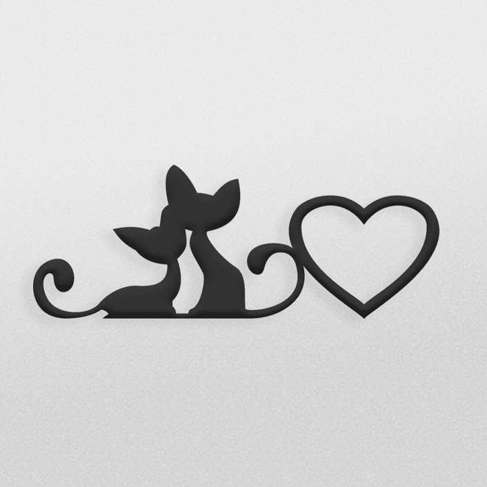 فایل تزئینی گربه و قلب جهت جاعکسی و تزئینات حک و برش لیزر و سی ان سی