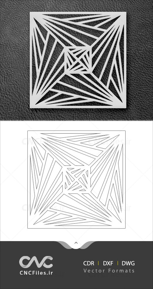 طرح مربعی تزئینی با المان های مثلثی مناسب برای بکگراند ساعت