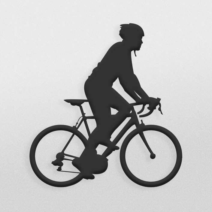 طرح تزئینی مرد دوچرخه سوار مناسب برای حک یا برش لیزر و سی ان سی روی درب کمد کودک