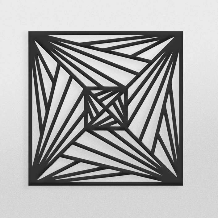 طرح مربعی تزئینی با المان های مثلثی مناسب برای بکگراند ساعت
