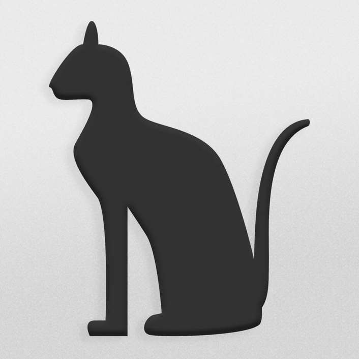 فای آماده طرح تزئینی گربه ساده جهت برش لیزر ، حک یا سی ان سی