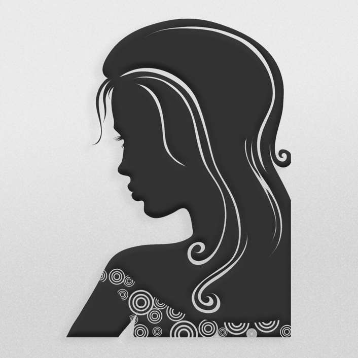 دانلود فایل طرح تزئینی زنی با موهای بلند مناسب برای ساخت استیکر برای آرایشگاه های زنانه
