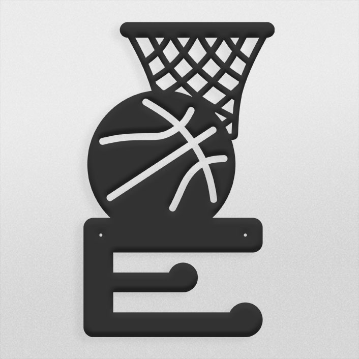 طرح تزئینی توپ و تور بسکتبال مناسب برای سالن های ورزشی