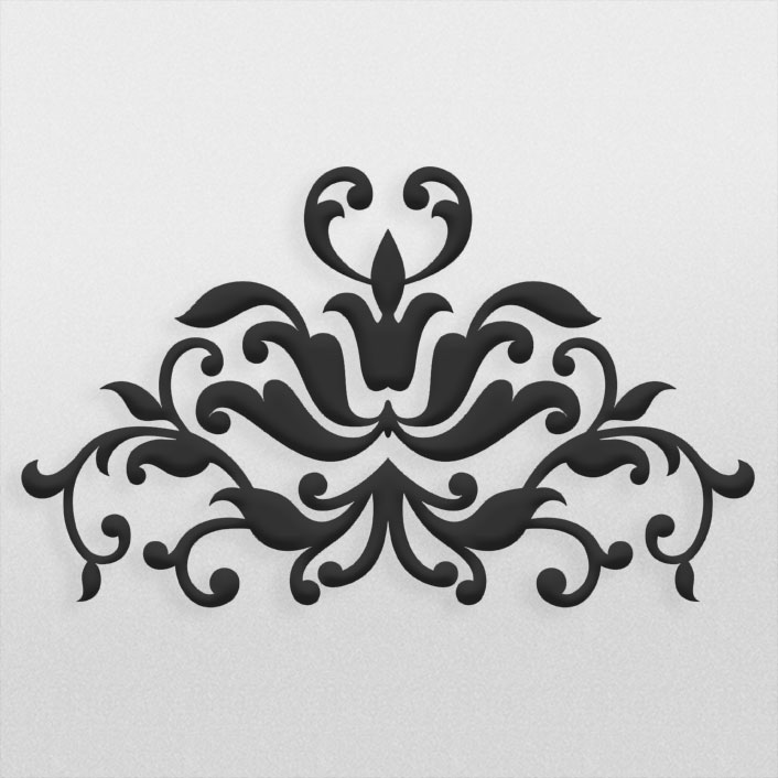 طرح المان تاجی شکل تزئینی گل و بوته ای برای برش لیزر یا cnc و حک