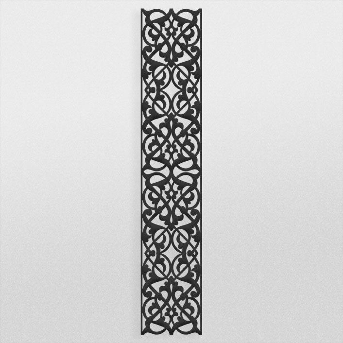 طرح ستونی حاشیه و کادر با نقوش سنتی جهت برش لیزر یا cnc