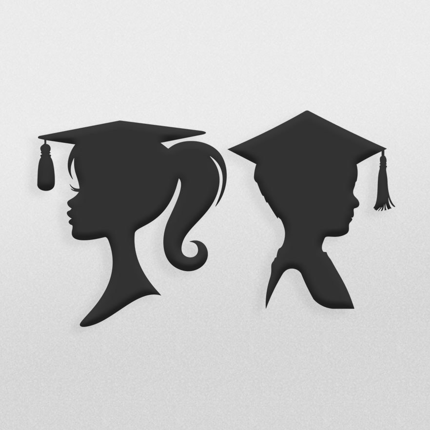 دانلود طرح گرافیکی دختر و پسر دانشجوی فارغ التحصیل شده مناسب برای برش لیزر و cnc