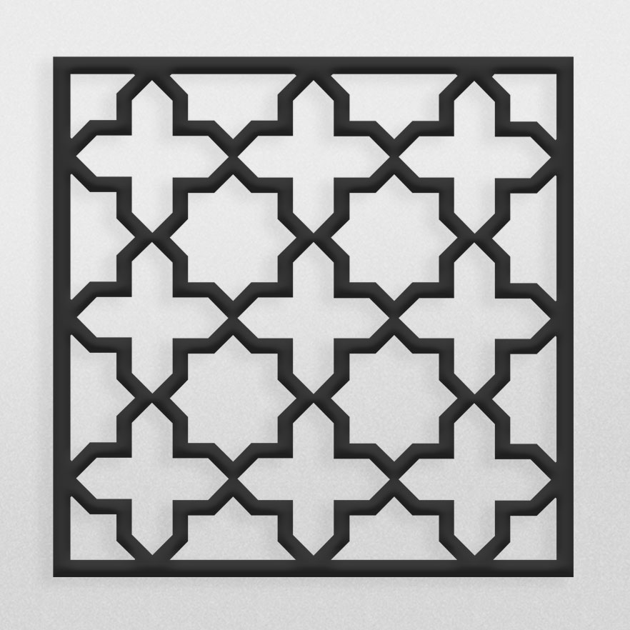 طرح مربعی تایل سقفی و فریم و قاب سنتی مذهبی جهت برش لیزر یا cnc